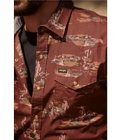 Wrangler® Long Sleeve Scenic Desert Printed Woven Poplin Shirt