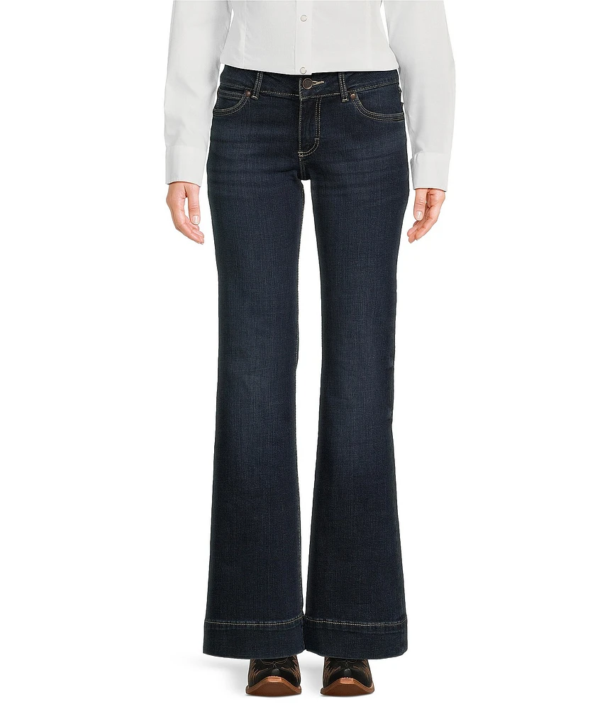 Wrangler® Mae Mid Rise Flare Leg Trouser Stretch Jeans