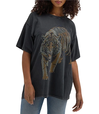 Wrangler Oversized Tiger Graphic Short Sleeve T-Shirt