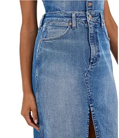 Wrangler Racerback Halter Scoop Neck Sleeveless Denim Midi Dress
