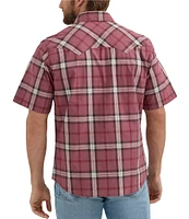 Wrangler® Sawtooth Plaid Short Sleeve Woven Shirt