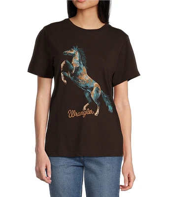 Wrangler® Short Sleeve Horse Graphic T-Shirt