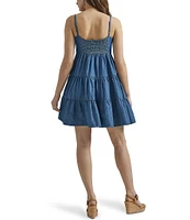 Wrangler® Sleeveless Tiered Denim Dress