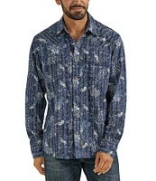 Wrangler® Slim Fit Long Sleeve Retro Premium Paisley Woven Western Shirt