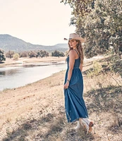 Wrangler® Smocked Sleeveless Maxi Dress