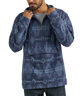 Wrangler® Southwestern-Printed Jacquard 1/4 Zip Front Hoodie