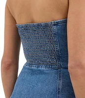 Wrangler Strapless Button Front Denim Bustier
