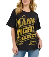 Wrangler® x Lainey Wilson Hang Tight Honey Graphic Short Sleeve Oversized T-Shirt