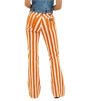 Wrangler x Whataburger Bailey High Rise Orange and White Stripe Flare Jeans