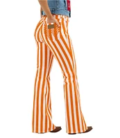 Wrangler x Whataburger Bailey High Rise Orange and White Stripe Flare Jeans