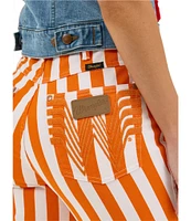 Wrangler x Whataburger Bailey High Rise Orange and White Stripe Flare Jeans