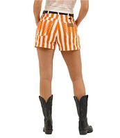 Wrangler x Whataburger Cowboy Orange and White Stripe High Rise Shorts