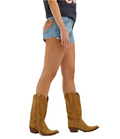 Wrangler x Whataburger Rework High Rise Denim Shorts