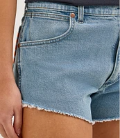 Wrangler x Whataburger Rework High Rise Denim Shorts