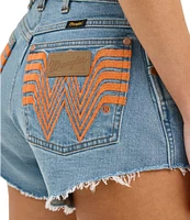Wrangler x Whataburger Rework High Rise Denim Shorts