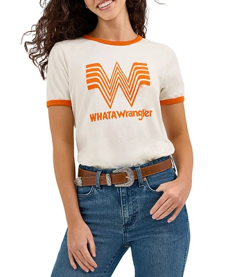 Wrangler x Whataburger Ringer #double;Flying W#double; Crew Neck Short Sleeve Tee