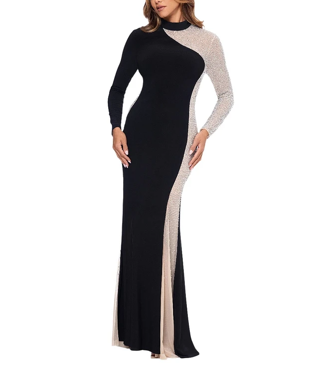 caviar beaded dress XSCAPE for CACHE NWT Caviar Beaded Blouson PROM Gown Formal Dress 6 M