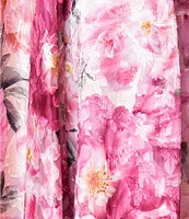 Xscape Off The Shoulder Cap Sleeve Floral Burnout Chiffon A-Line Gown