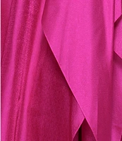 Xscape One Shoulder Cascading Side Ruffle Organza A-Line Dress