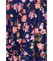 Xscape Petite Size Off-The-Shoulder Portrait Collar A-Line Dress