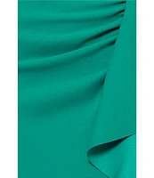 Xscape Scuba Petite Size Ruffle Front Scuba Crepe Dress