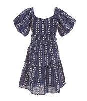 Xtraordinary Big Girls 7-16 Balloon Sleeve Textured-Pattern Fit & Flare Dress