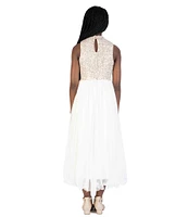 Xtraordinary Big Girls 7-16 Beaded-Lace Bodice Tulle Skirt Long Social Dress