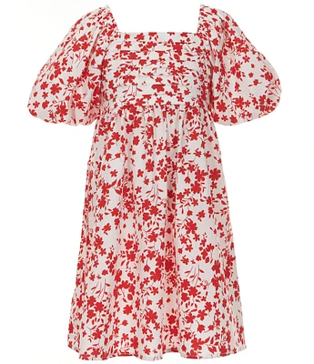 Xtraordinary Big Girls 7-16 Bubble-Sleeve Floral-Printed A-Line Dress