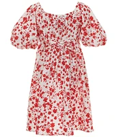 Xtraordinary Big Girls 7-16 Bubble-Sleeve Floral-Printed A-Line Dress