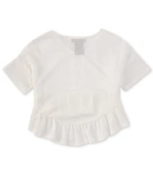 Xtraordinary Big Girls 7-16 Short Sleeve Embroidered Top