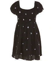Xtraordinary Big Girls 7-16 Cap-Sleeve Patterned A-Line Dress