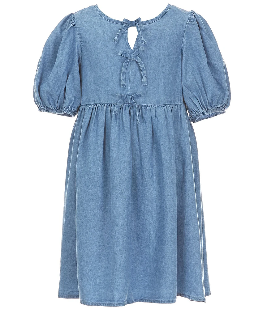 Xtraordinary Big Girls Elbow Length Sleeves Denim Dress