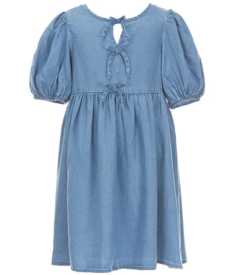 Xtraordinary Big Girls Elbow Length Sleeves Denim Dress