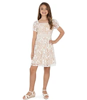 Xtraordinary Big Girls 7-16 Floral Embroidered Mesh Dress