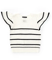 Xtraordinary Big Girls 7-16 Flutter-Sleeve Striped Knit Sweater