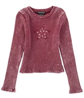 Xtraordinary Big Girls 7-16 Long Sleeve Embellished-Star-Applique T-Shirt