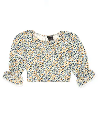 Xtraordinary Big Girls 7-16 Long Sleeve Floral Top