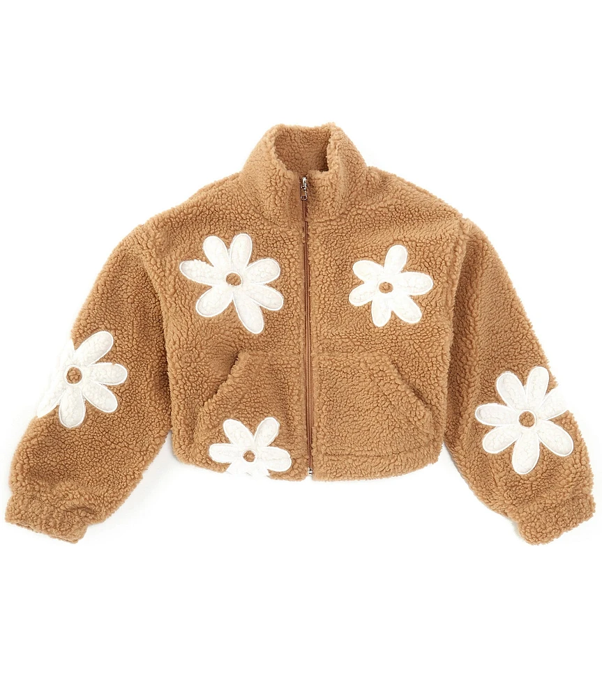 Xtraordinary Big Girls 7-16 Long Sleeve Flower Sherpa Jacket