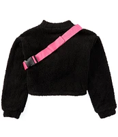 Xtraordinary Big Girls 7-16 Long Sleeve Fuzzy Cropped Sweater With Fanny Pack