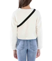 Xtraordinary Big Girls 7-16 Long Sleeve Fuzzy Cropped Sweater With Fanny Pack