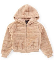 Xtraordinary Big Girls 7-16 Long Sleeve Hooded Boxy Faux-Fur Jacket