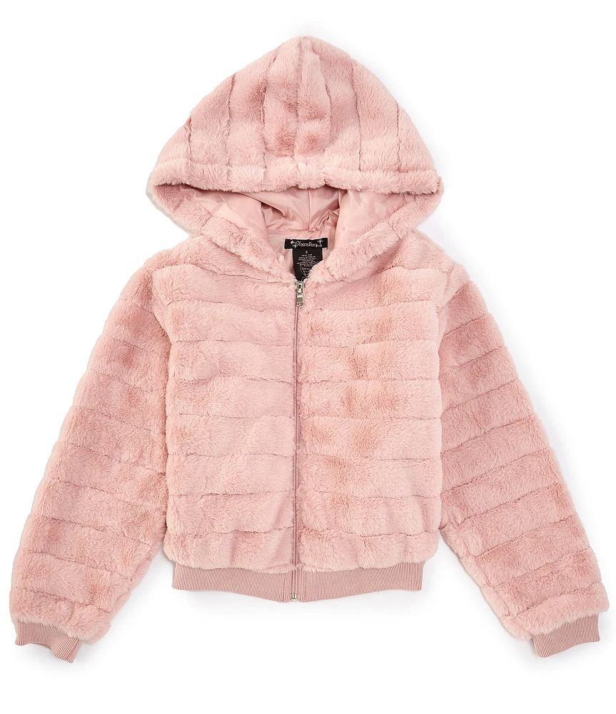 Xtraordinary Big Girls 7-16 Long Sleeve Hooded Boxy Faux-Fur Jacket