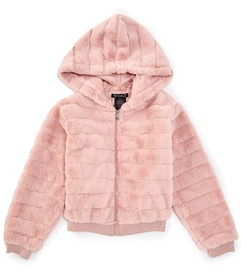 Xtraordinary Big Girls 7-16 Long Sleeve Hooded Boxy Faux-Fur Jacket