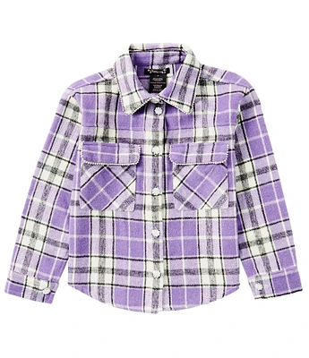Xtraordinary Big Girls 7-16 Long Sleeve Plaid Flannel Shacket