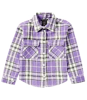 Xtraordinary Big Girls 7-16 Long Sleeve Plaid Flannel Shacket