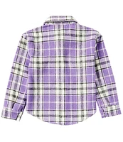 Xtraordinary Big Girls 7-16 Long Sleeve Plaid Flannel Shacket