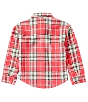 Xtraordinary Big Girls 7-16 Long Sleeve Plaid Flannel Shacket