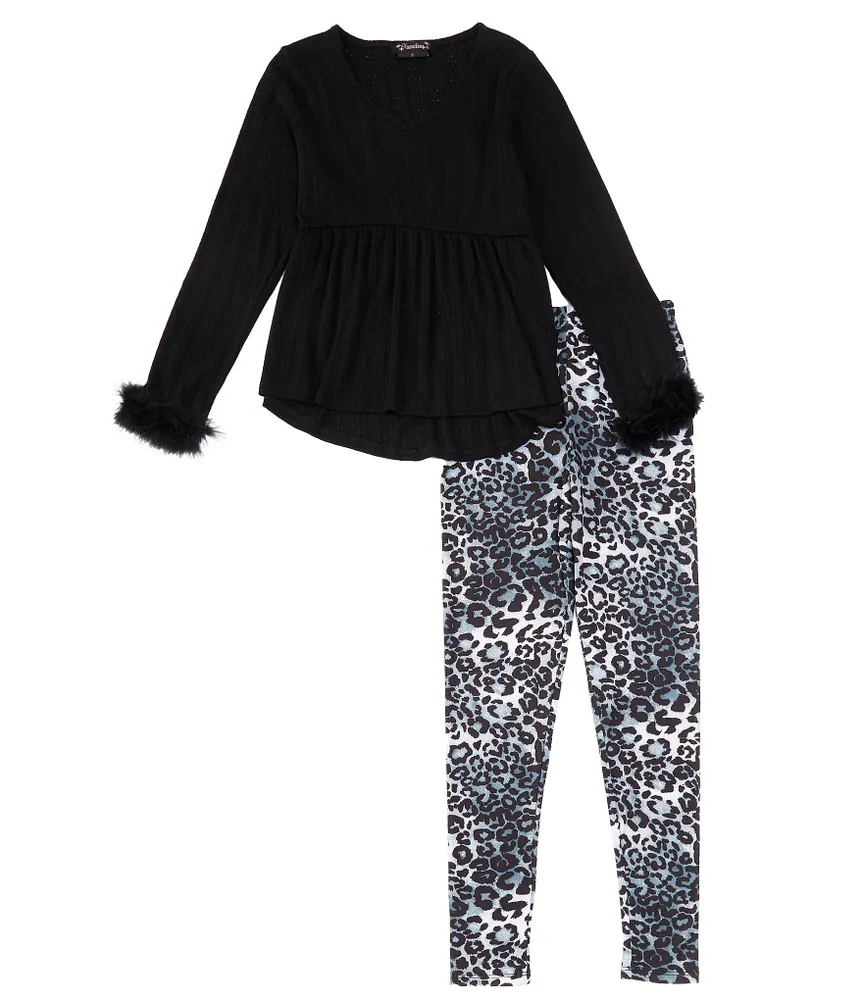 Xtraordinary Big Girls 7-16 Long Sleeve Solid Tunic & Animal-Printed Leggings Set