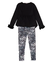 Xtraordinary Big Girls 7-16 Long Sleeve Solid Tunic & Animal-Printed Leggings Set