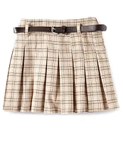 Xtraordinary Big Girls 7-16 Plaid Belted Woven Skort